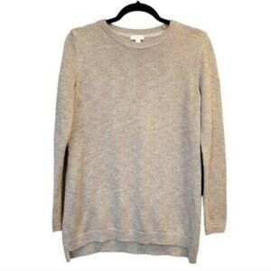 J. Jill | Metalic Threaded Crew Neck High Low Sweater Gray